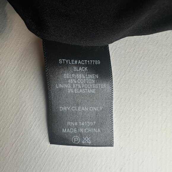 ASTR THE LABEL Laurana Off the Shoulder Linen & Cotton Crop Top Black Size L - Picture 10 of 10